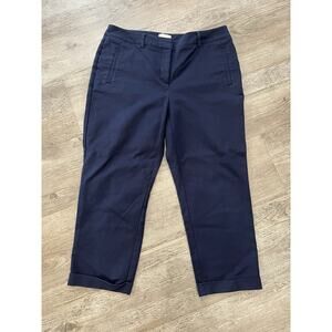 Chico's So Slimming Size 1 (Medium 8) Crop Navy Blue Dress Pants EUC